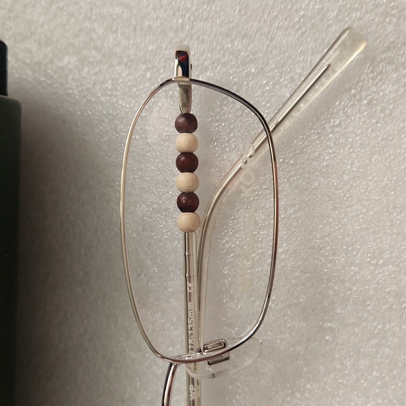 Michael Kors Titanium Wire, Bead Accent Eyeglass Frames with oval leather case - Picture 2 of 6
